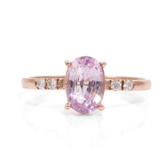 1.14ct Padparadscha and Diamond Ring