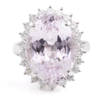 15.12ct Kunzite and Diamodn Ring