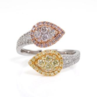 1.06ct Yellow & Pink Diamond Ring