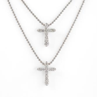 0.60ct Diamond Double Cross Pendant