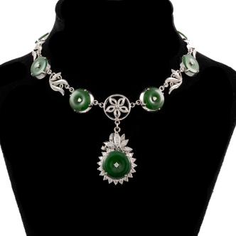 Jade and Diamond Necklace