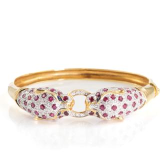 Ruby, Sapphire & Diamond Bangle