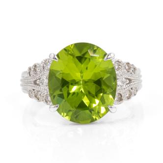 5.53ct Peridot and Diamond Ring
