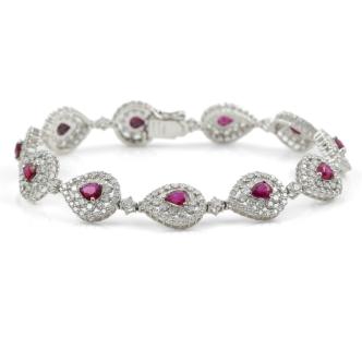 3.88ct Burmese Ruby GIA & Diamond Bracelet