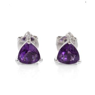 0.89ct Amethyst and Diamond Earrings