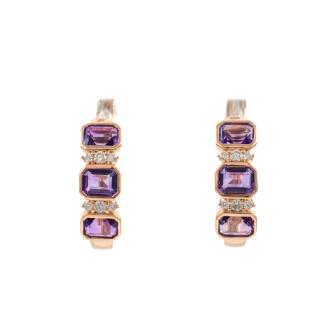 1.18ct Amethyst and Diamond Earrings