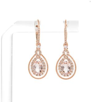 1.25ct Morganite and Diamond Earrings