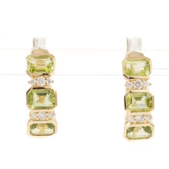 1.44ct Peridot and Diamond Earrings