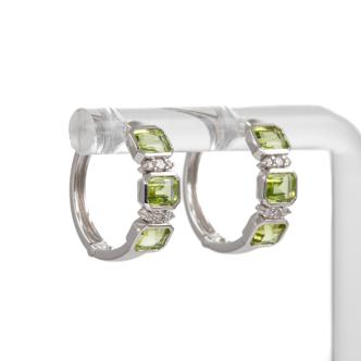 1.47ct Peridot and Diamond Earrings