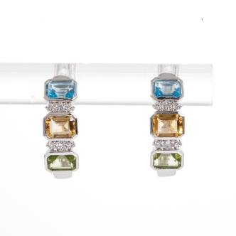 1.41ct Gemstones & Diamond Earrings