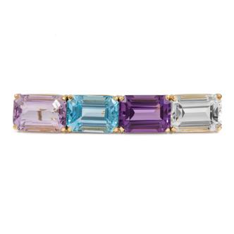Topaz & Amethyst Brooch 18ct Gold*