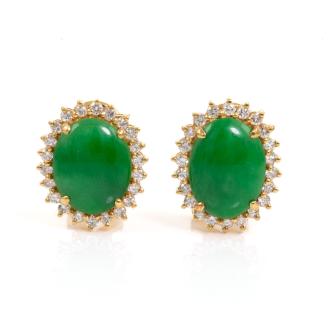 Jade and Diamond Earrings