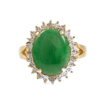 Jade and Diamond Ring