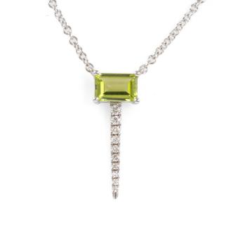 0.59ct Peridot and Diamond Pendant