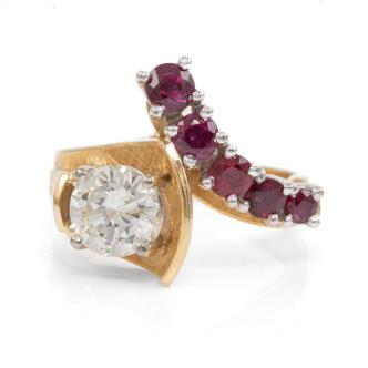 1.08ct Diamond and Ruby Ring