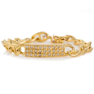 18ct Gold Bracelet 27.2g with Diamonds
