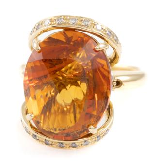 12.65ct Citrine and Diamond Ring
