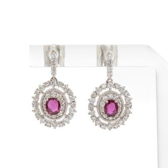 0.51ct Ruby and Diamond Earrings