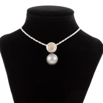 13.5mm Tahitian Pearl & Diamond Pendant