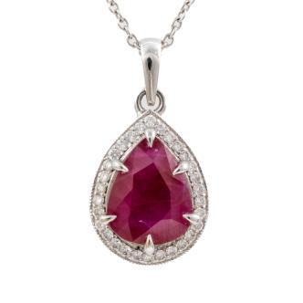 4.00ct Myanmar Ruby and Diamond Pendant