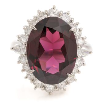 8.43ct Rhodolite Garnet & Diamond Ring