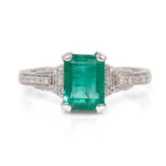 2.53ct Zambian Emerald and Diamond Ring