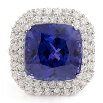 16.94ct Tanzanite & Diamond Ring