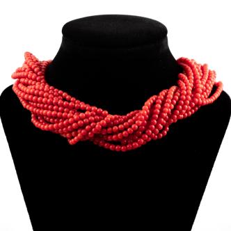 Coral Multi Strand Necklace