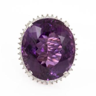 73.65ct Amethyst and Diamond Ring