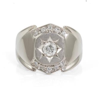 0.60ct Mens Diamond Ring Platinum 22.5g