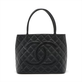 Chanel Vintage Medallion Caviar Tote Bag