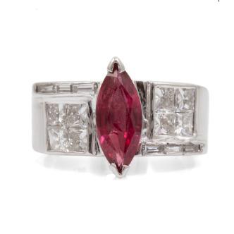 0.90ct Ruby and Diamond Ring