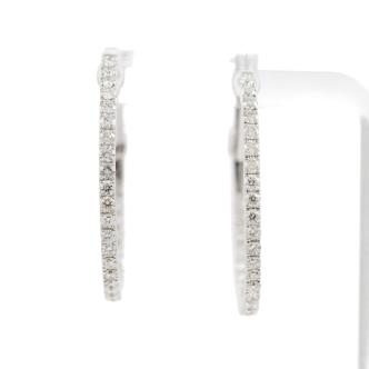 1.10ct Diamond Hoop Earrings