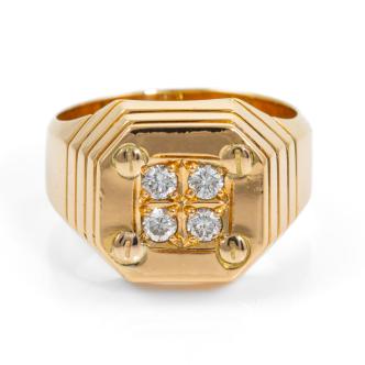 Diamond Mens Ring Yellow Gold 20.7g