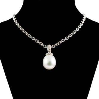 14.0mm Pearl and Diamond Pendant