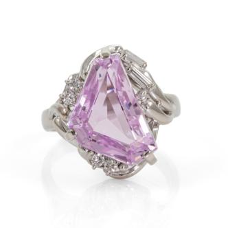 6.74ct Kunzite & Diamond Ring
