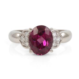 3.85ct Rhodolite Garnet & Diamond Ring