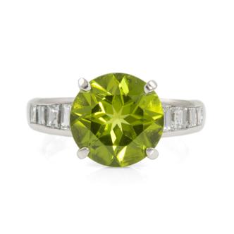 3.59ct Peridot & Diamond Ring