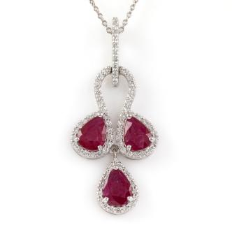 3.52ct Thai Ruby and Diamond Pendant