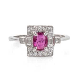 1.12ct Thai Ruby and Diamond Ring
