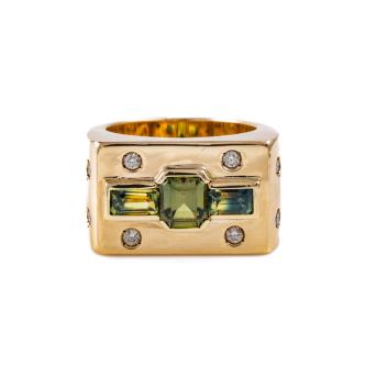 Parti-Sapphire & Diamond Ring, 24.1g