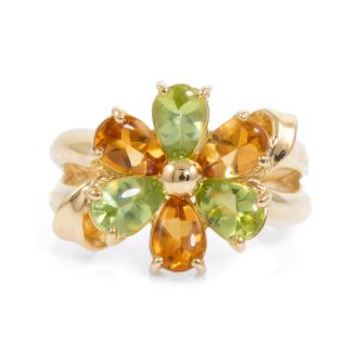 2.29ct Cabochon Peridot and Citrine Ring