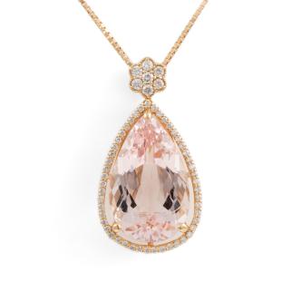 15.97ct Morganite & Diamond Pendant