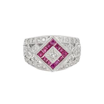 0.62ct Ruby and Diamond Ring