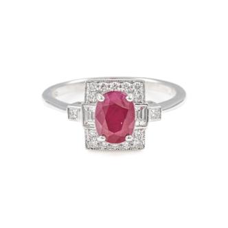 1.63ct Burmese Ruby and Diamond Ring