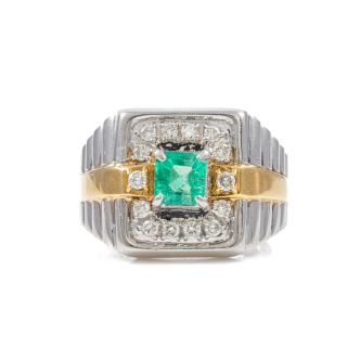Emerald & Diamond Mens Ring 23g