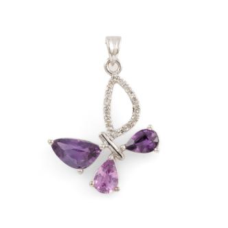 Sapphire and Diamond Butterfly Pendant