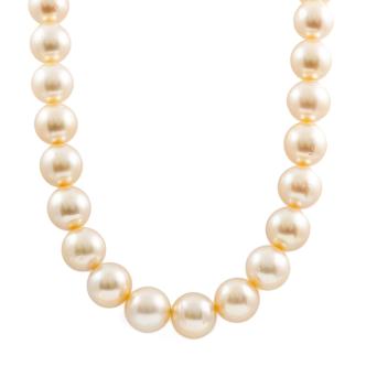 10.1-11.8mm Golden South Sea Peal Necklace