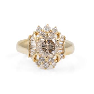 1.72ct Champagne Centre Diamond Ring