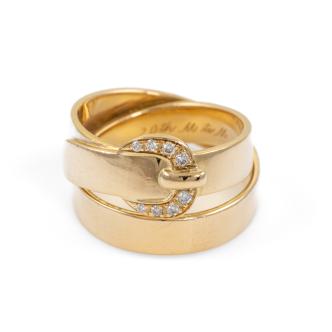 Hermes Buckle Double Row Ring